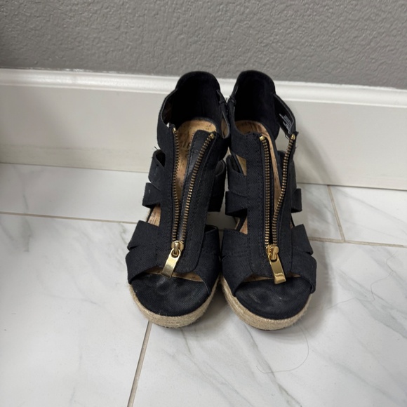 Merona Open Toe Black Espadrille Sandals - Size 8 - Picture 8 of 8